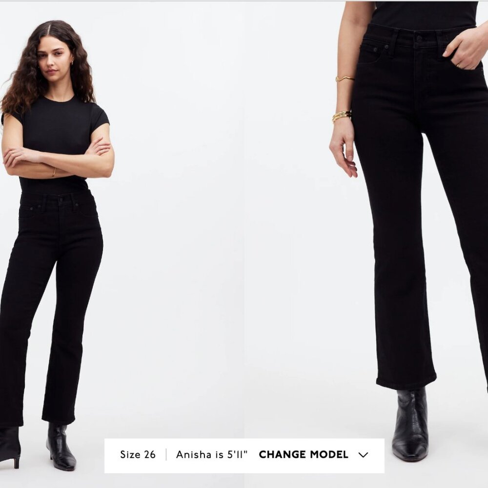 Madewell Kick Out Crop Jeans in Black Rinse Wash